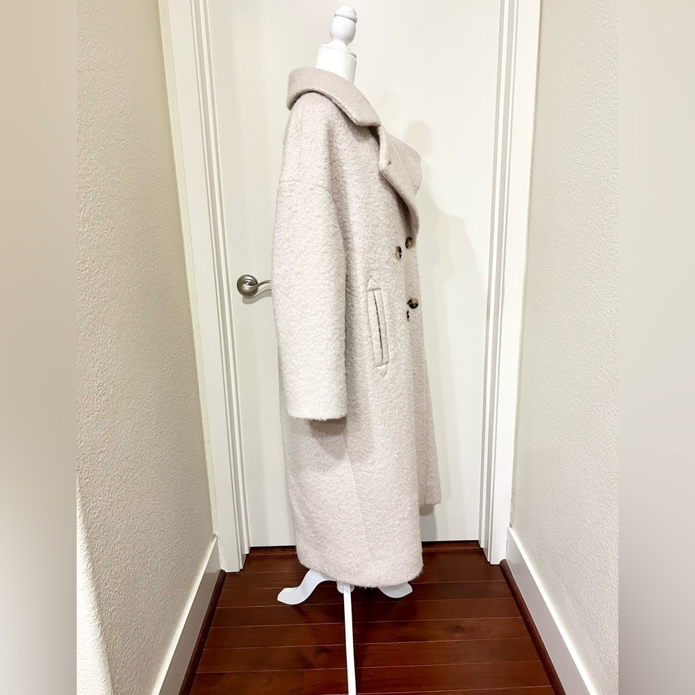 Anthropologie Boucle Cocoon Coat Size M/P cream wool blend retail $368 - Picture 6 of 12
